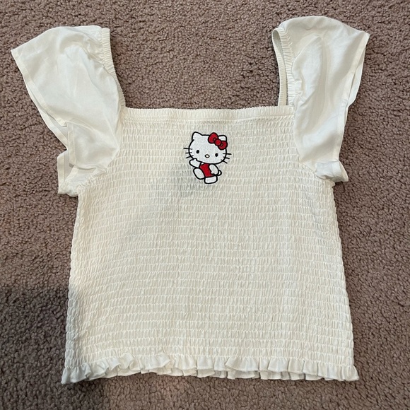 HELLO KITTY SANRIO Coquette Ruffle Sleveless Crop Top - Picture 1 of 6